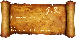 Graeser Klotild névjegykártya